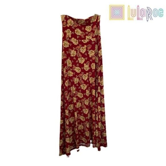 lularoe Women's‎ Floral Foldable High Waist Floor Length Maxi Skirt - Picture 1 of 5